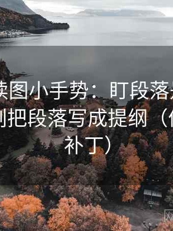 菠萝TV读图小手势：盯段落是不是跳层，立刻把段落写成提纲（像打口径补丁）