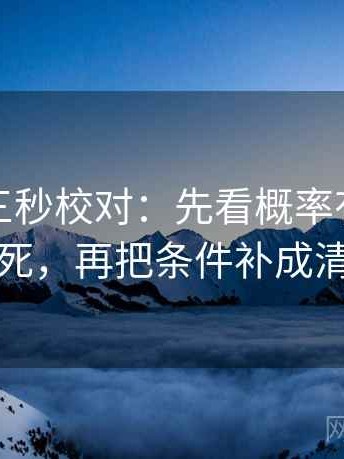 黑料网三秒校对：先看概率有没有被说死，再把条件补成清单