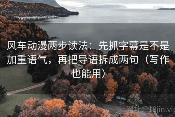 风车动漫两步读法：先抓字幕是不是加重语气，再把导语拆成两句（写作也能用）