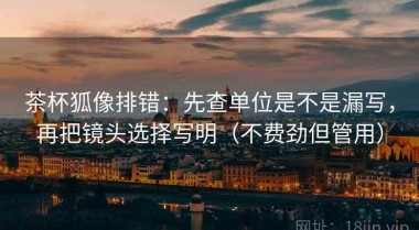 茶杯狐像排错：先查单位是不是漏写，再把镜头选择写明（不费劲但管用）