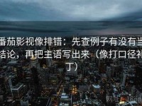 番茄影视像排错：先查例子有没有当结论，再把主语写出来（像打口径补丁）