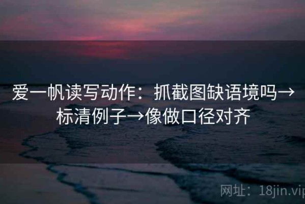 爱一帆读写动作：抓截图缺语境吗→标清例子→像做口径对齐