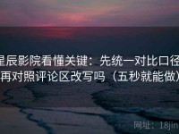 星辰影院看懂关键：先统一对比口径，再对照评论区改写吗（五秒就能做）