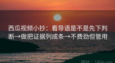 西瓜视频小抄：看导语是不是先下判断→做把证据列成条→不费劲但管用